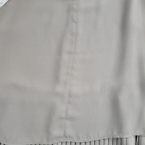 Banana Republic Womens Sleeveless Top Small Taupe Accordion Pleat-Hem Layered - Picture 11 of 12